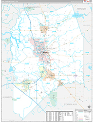 San Joaquin County, CA Wall Map Premium Style 2026